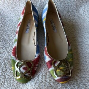Oscar de la Renta Colorful Striped Flats size 36